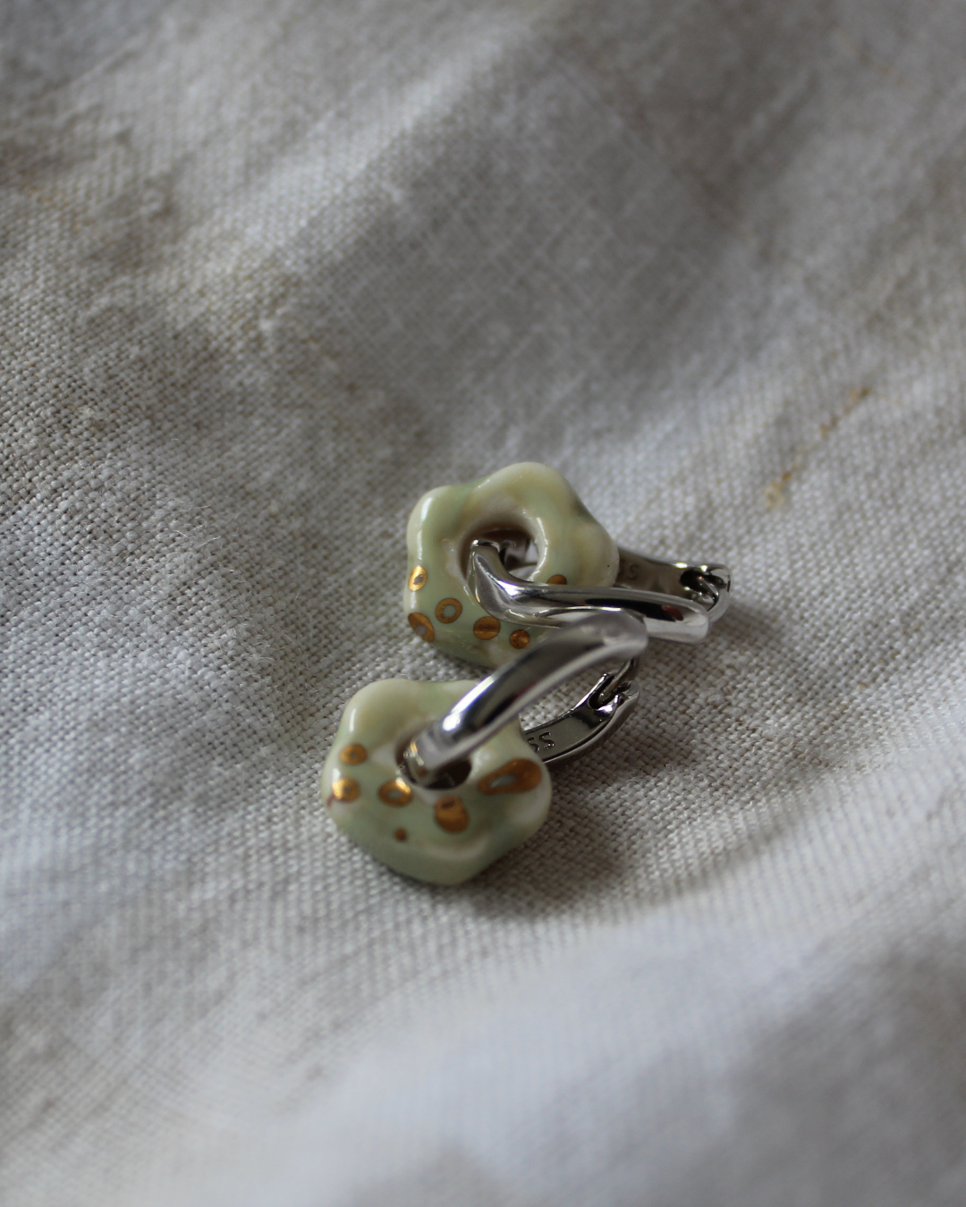 Porcelain Turqouise Flower Earrings