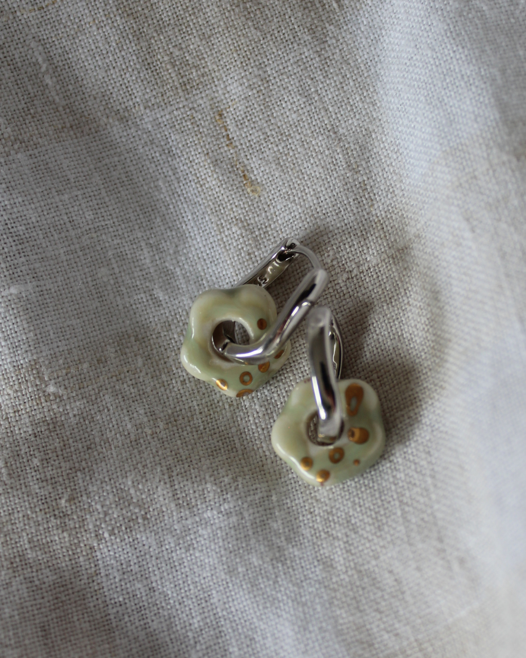 Porcelain Turqouise Flower Earrings