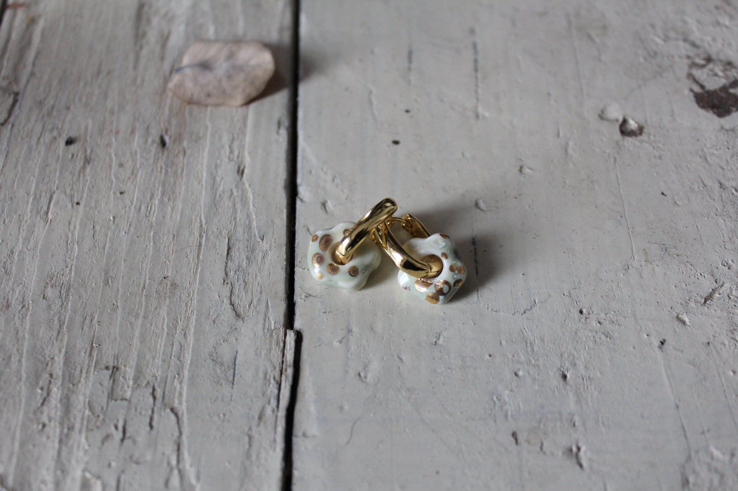 Porcelain Flower Earrings - Turqouise