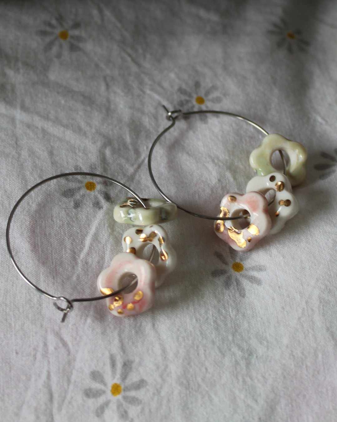 Porcelain Flower Hoops - 3in1