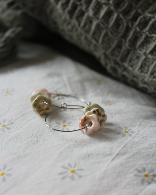 Porcelain Flower Hoops - 3in1